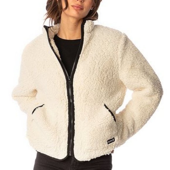 Hurley Jackets & Blazers - Hurley Women's Zip Front Sherpa Jacket With Light Filled Quilted Liner Sail M